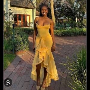 Gabbi Apricot Ruffle Dress